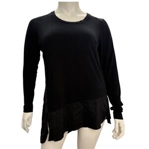 Melissa McCarthy Black‎ Long Sleeve Tunic Asymmetrical Minimalist Lagenlook XL